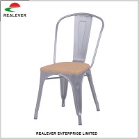 Hot sale Iron ash vintage wood top seat wholesale metal dining chair