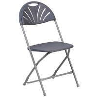 Wholesale Capacity Charcoal Plastic Fan Back Folding Chair