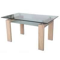 MDF Gloss Dinning Room Table Set Modern Tempered  Glass Dining Table Set