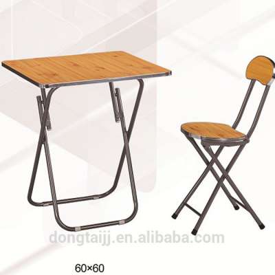 DT-YY003 Wood outdoor furniture and metal folding table leg Folding table