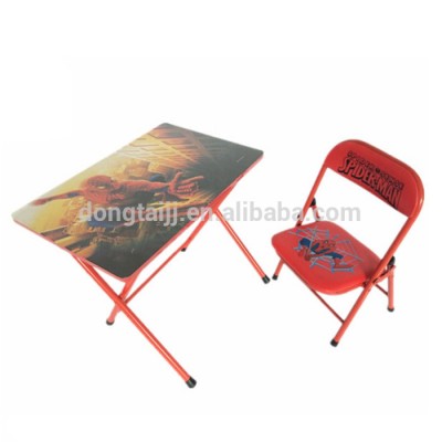 Metal Kids Fold Up Table and Chair Set DT-18 Red Cheap Children Study Table and Chair DT-18